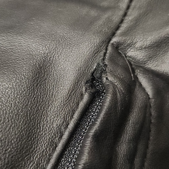 Vintage Cedars Petites High Rise Black Leather Pleated Trousers Tapered Pants - Picture 15 of 15